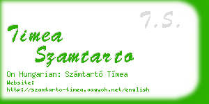 timea szamtarto business card