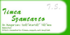 timea szamtarto business card